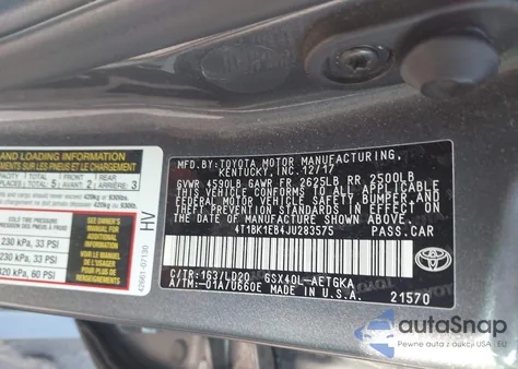 2018 Toyota Avalon Xle from USA, damaged, VIN 4T1BK1EB4JU283575